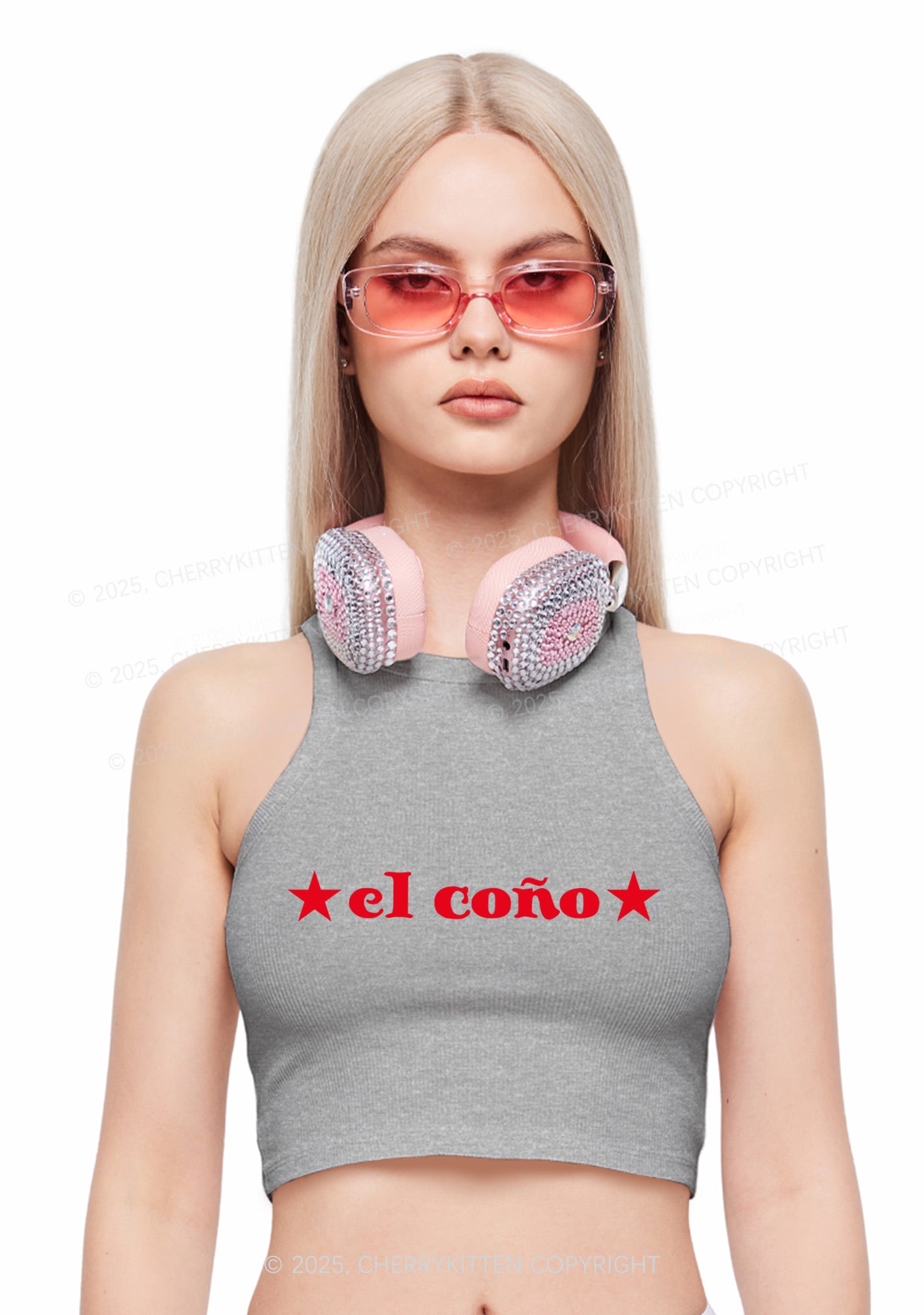 El Cono Y2K Crop Tank Top Cherrykitten