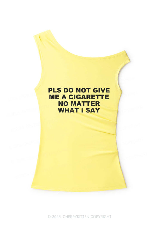 Dont Give Me Cigarette Y2K Off Shoulder Tank Top Cherrykitten