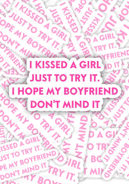 I Just Kissed A Girl Pride 1Pc Y2K Sticker Cherrykitten