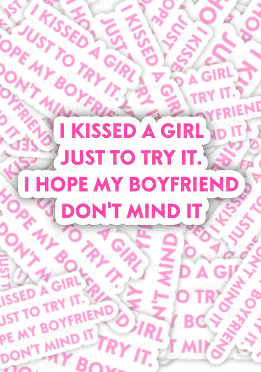 I Just Kissed A Girl Pride 1Pc Y2K Sticker Cherrykitten