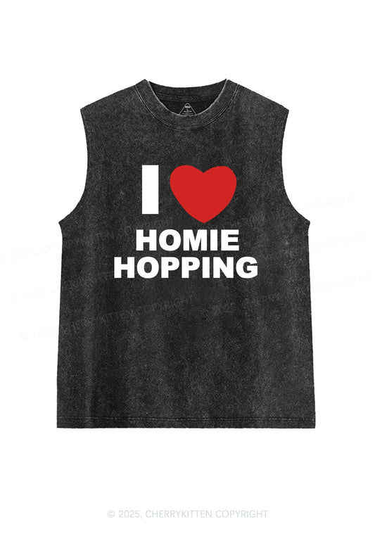 I Love Homie Hopping Y2K Washed Muscle Tank Cherrykitten
