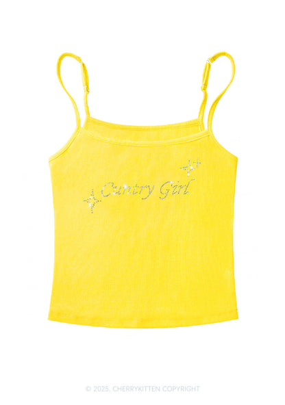 Rhinestone Cxxtry Girl Y2K Spaghetti Strap Cami Cherrykitten
