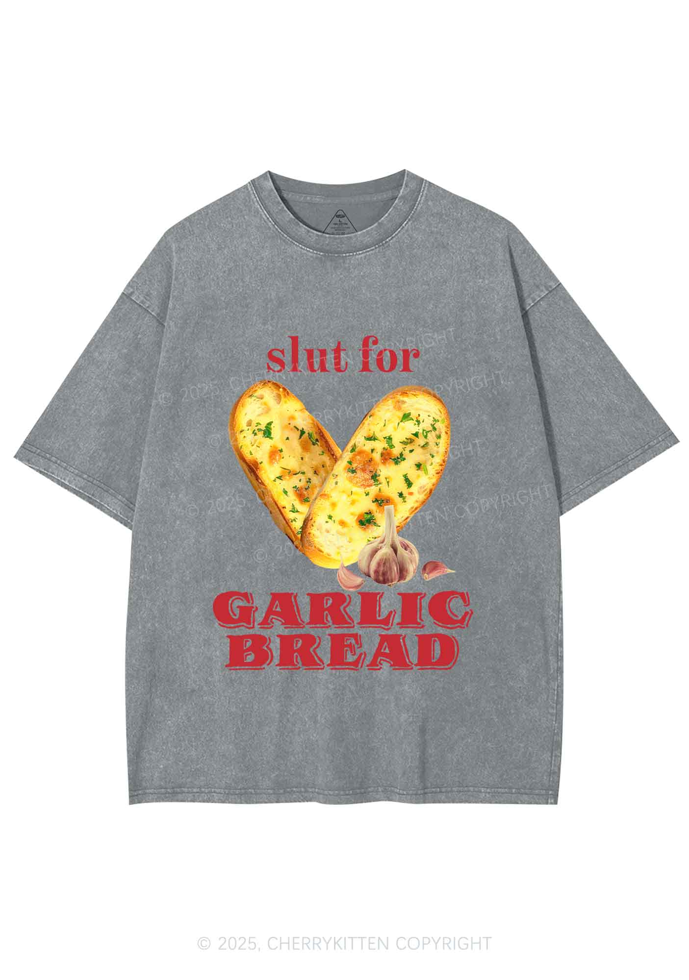 Slxt For Garlic Bread Y2K Shirts Washed Tee Cherrykitten