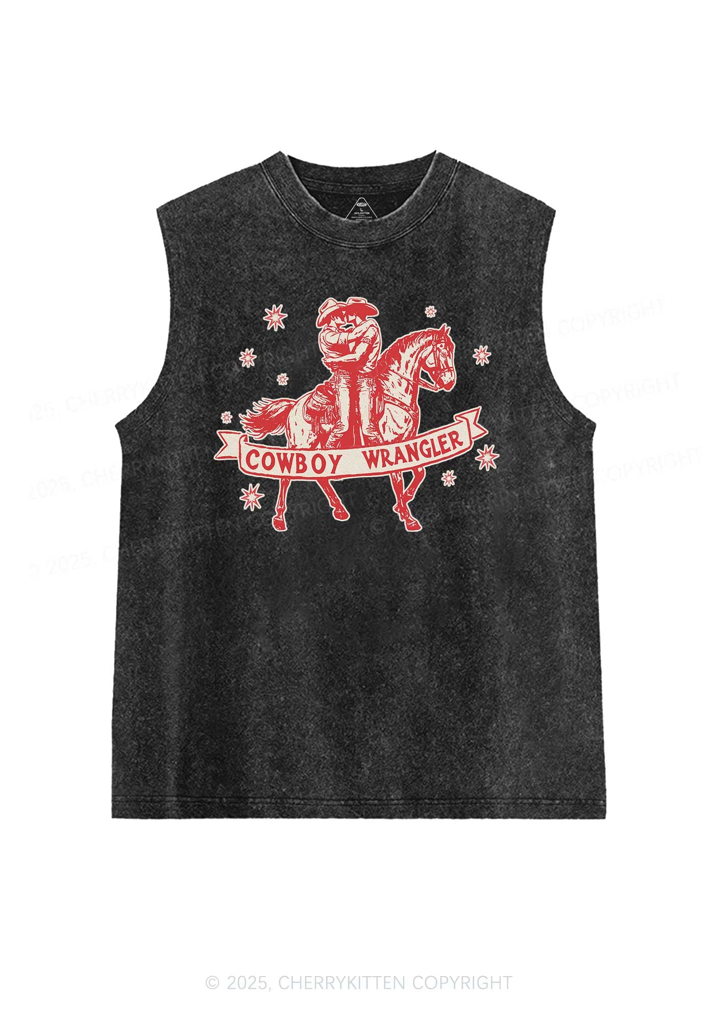 Cowboy Wrangler Pride Y2K Washed Muscle Tank Cherrykitten