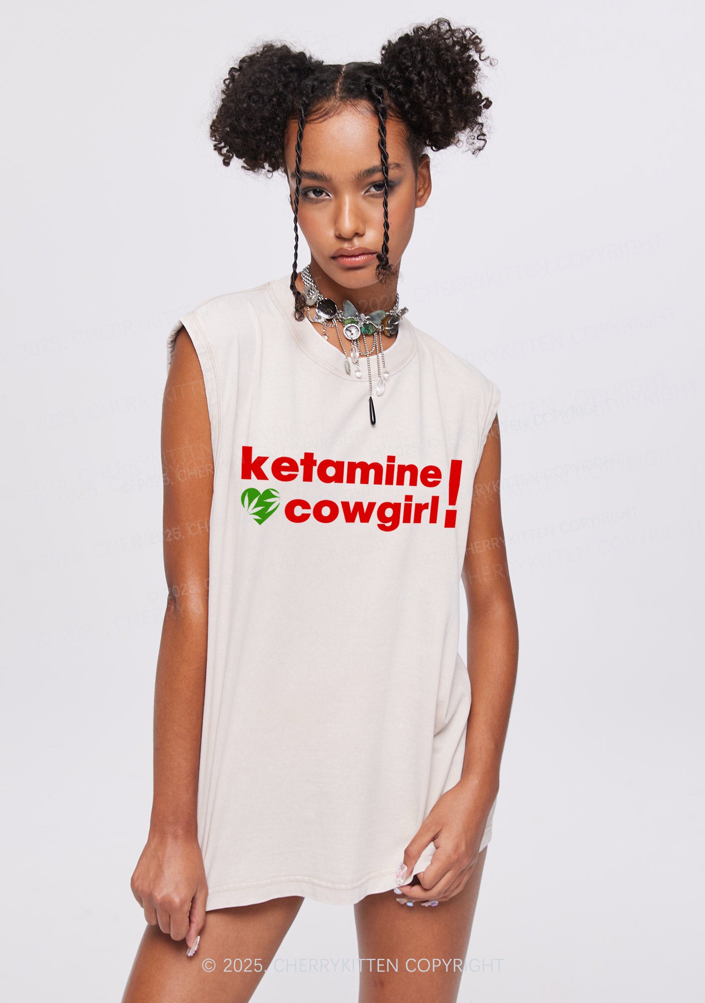 K Cowgirl Y2K Washed Muscle Tank Cherrykitten