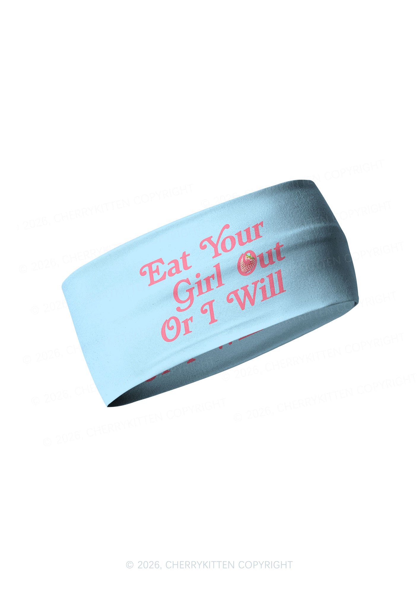 Eat Your Girl Out Strawberry Pride Y2K Print Headband Cherrykitten