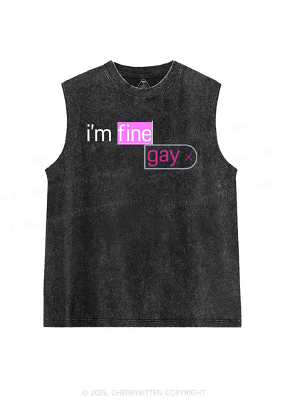 Im Fine Gay Pride Y2K Washed Muscle Tank Cherrykitten