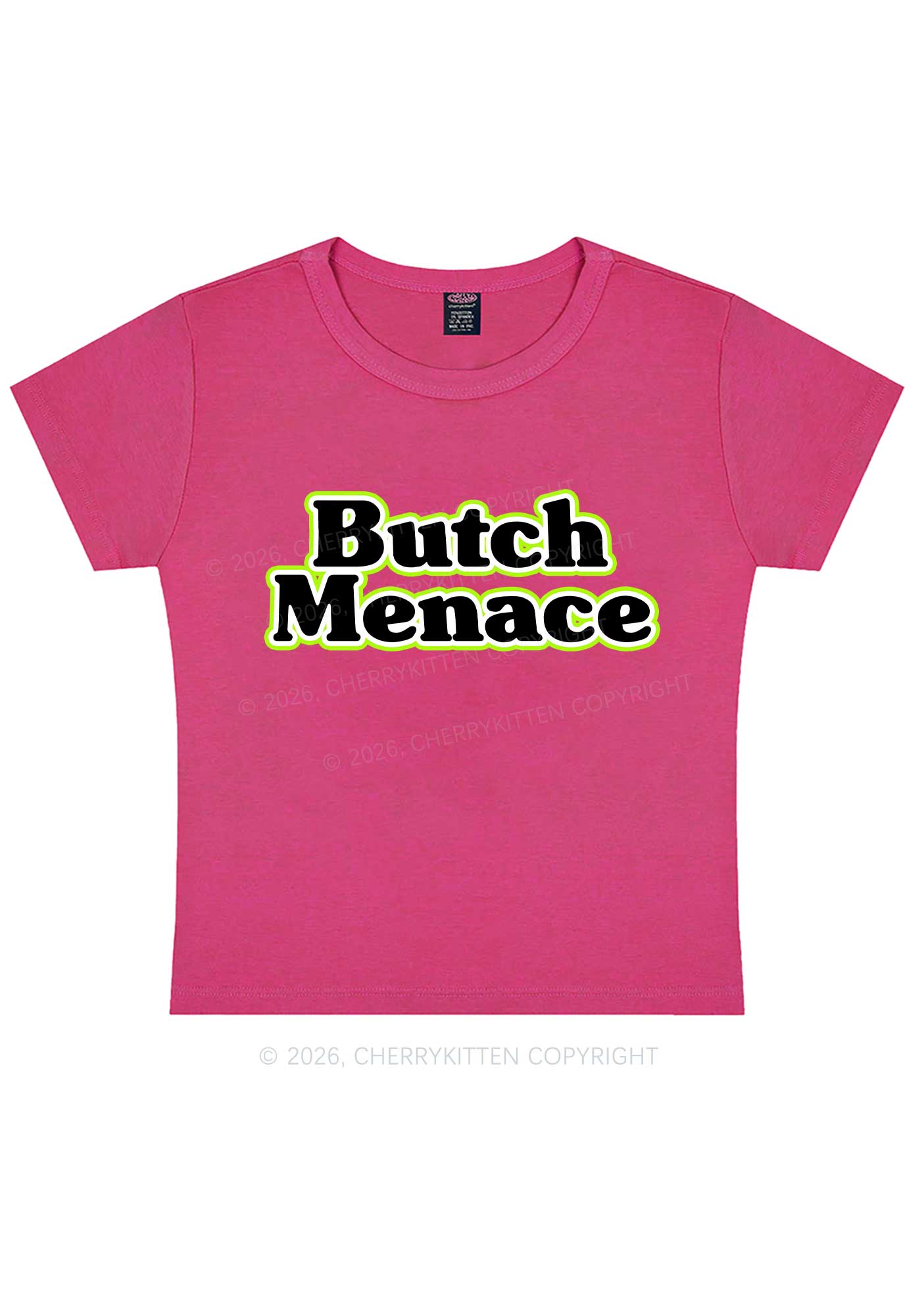Butch Menace Pride Y2K Baby Tee Cherrykitten