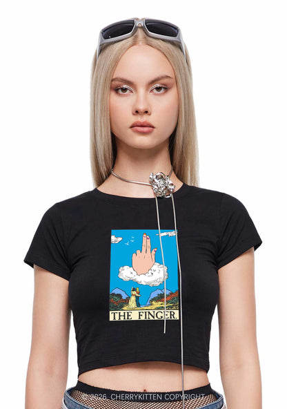 The Lesbians Finger Pride Y2K Baby Tee Cherrykitten