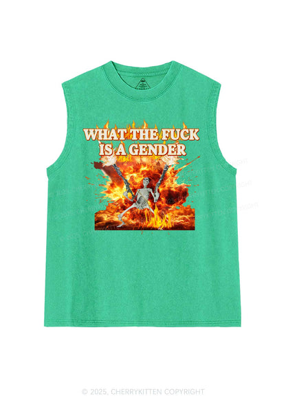 Skeleton Gender Y2K Washed Muscle Tank Cherrykitten