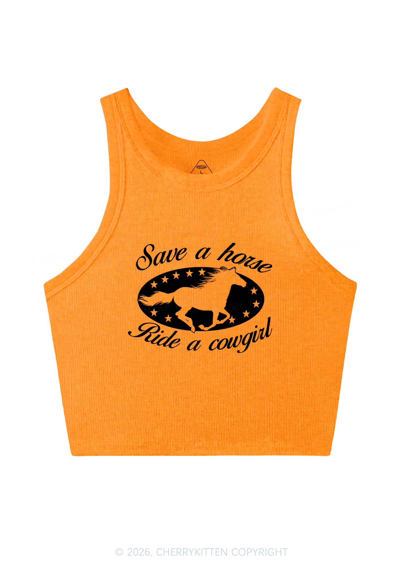 Star Horse Cowgirl Pride Y2K Crop Tank Top Cherrykitten