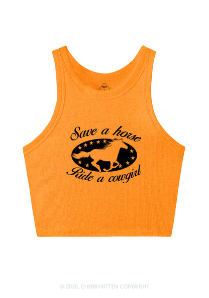 Star Horse Cowgirl Pride Y2K Crop Tank Top Cherrykitten