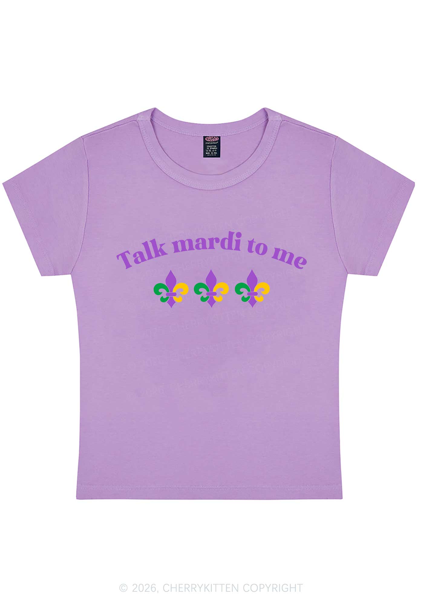 Talk Mardi To Me Y2K Baby Tee Cherrykitten