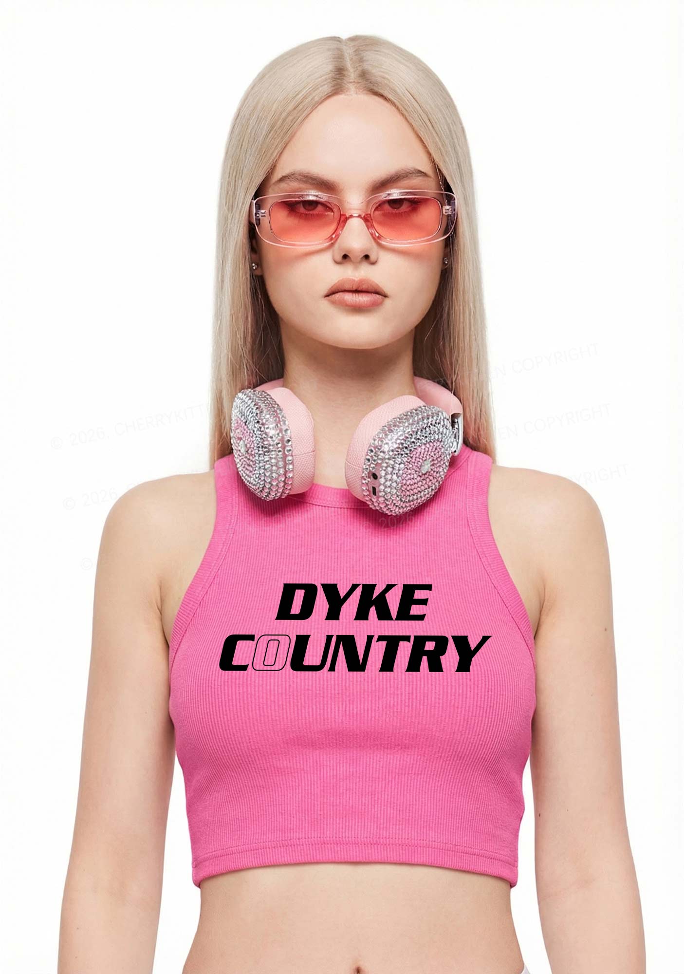 Dyke Country Pride Y2K Crop Tank Top Cherrykitten