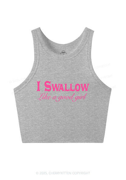 Swallow Like Good Gril Y2K Crop Tank Top Cherrykitten