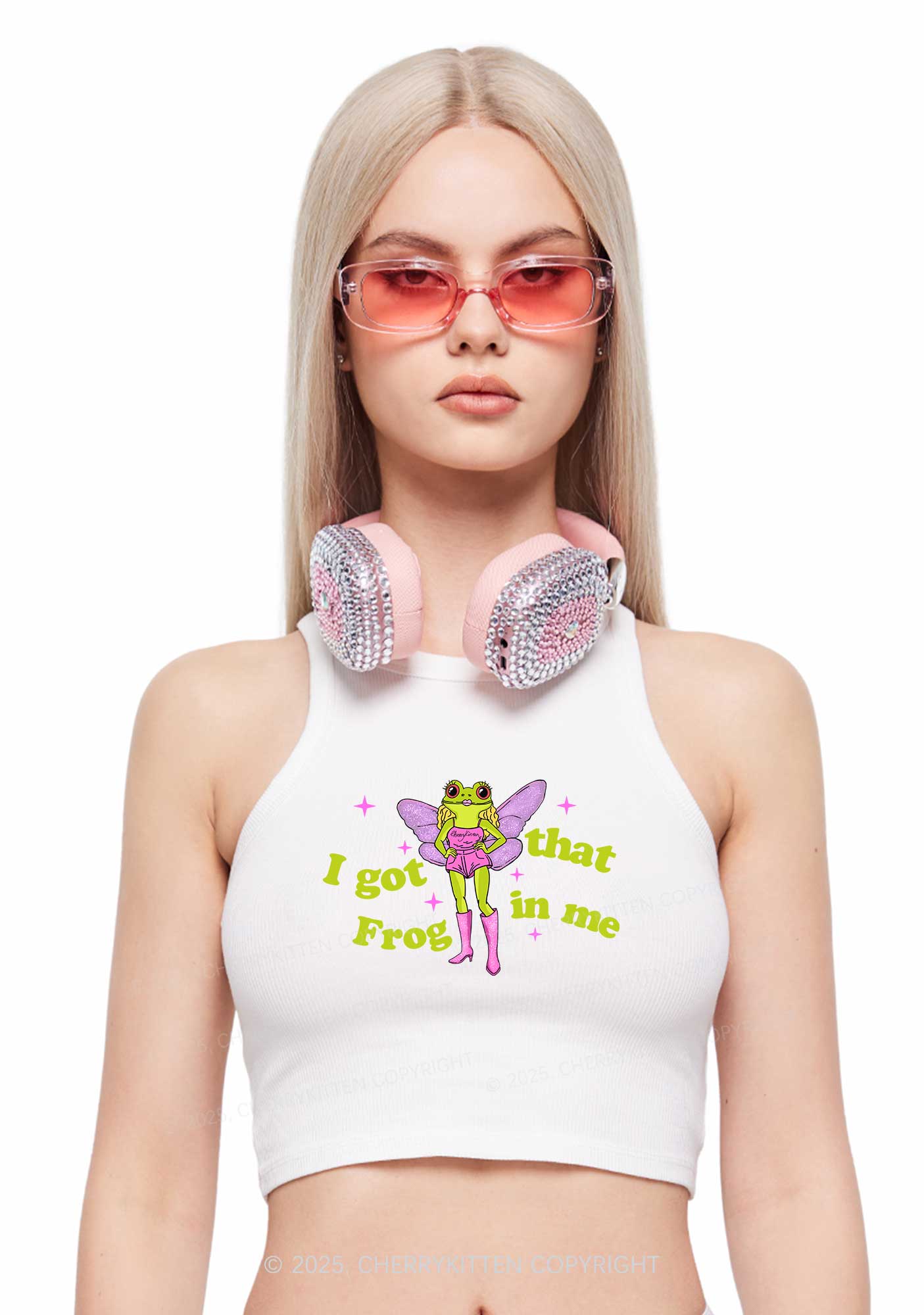 I Got That Frog Y2K Crop Tank Top Cherrykitten