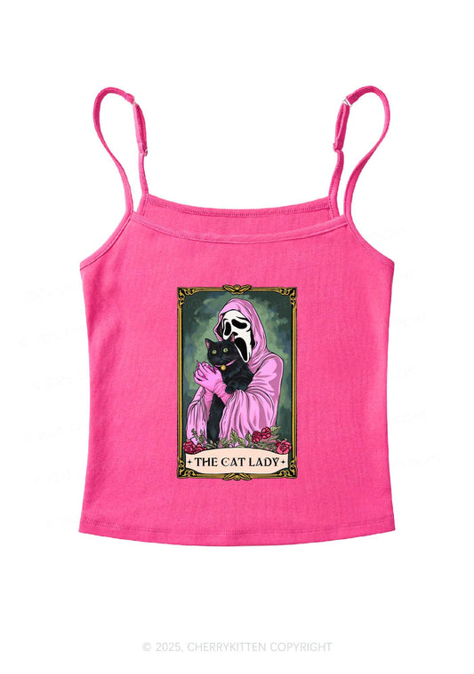 Halloween The Skull Cat Lady Y2K Spaghetti Strap Cami Cherrykitten