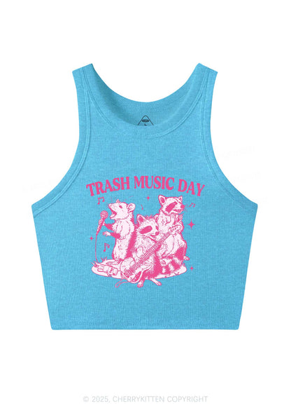 Trash Music Day Y2K Crop Tank Top Cherrykitten
