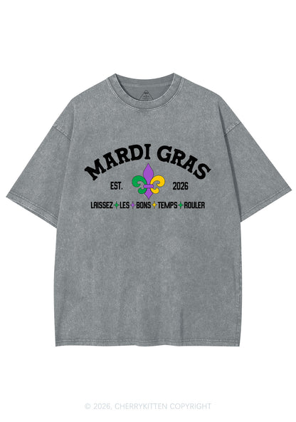 Mardi Gras Laissez Les Bons Temps Rouler Y2K Shirts Washed Tee Cherrykitten