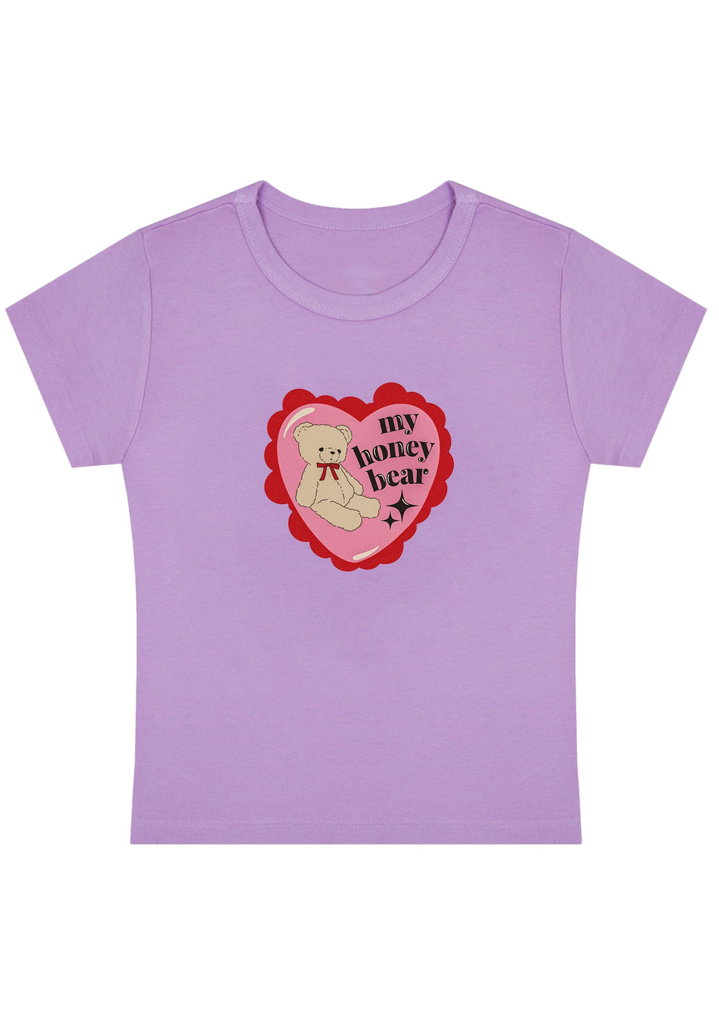 Curvy My Honey Bear Red Heart Baby Tee