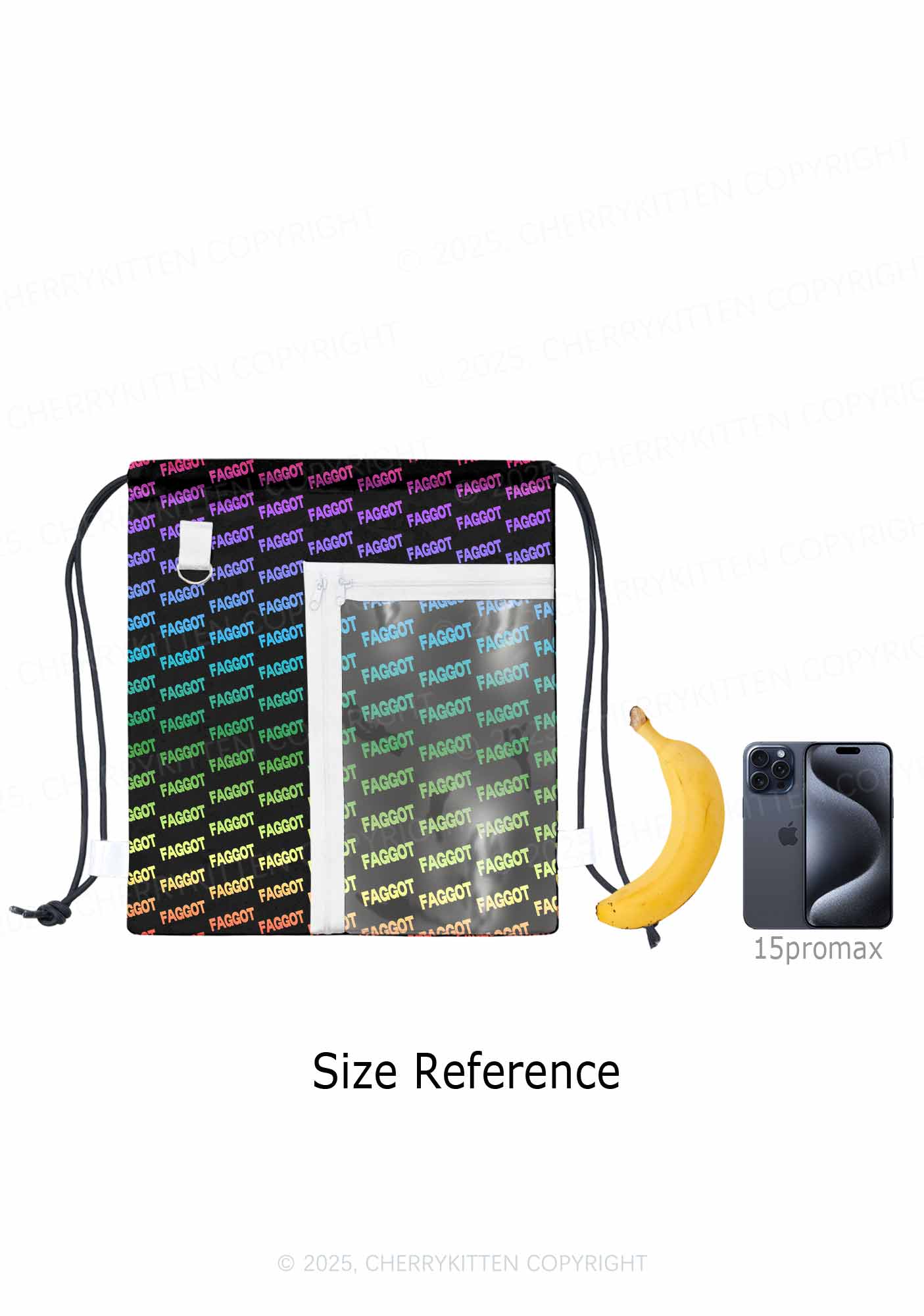 Neon Rainbow Faggot Pride Y2K Drawstring Itabag Backpack Cherrykitten