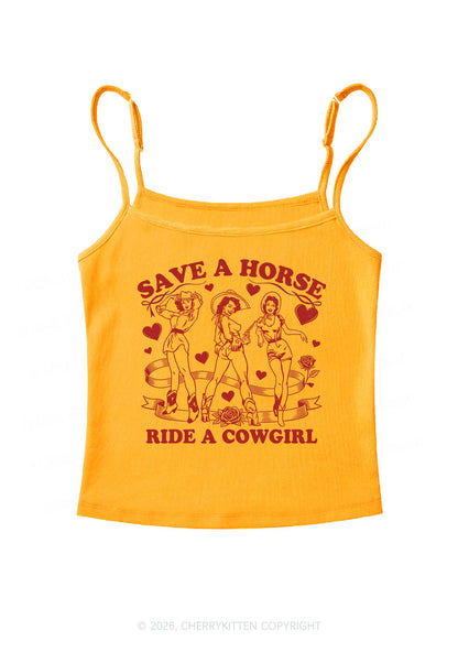 Ride A Cowgirl Valentine's Day Y2K Spaghetti Strap Cami Cherrykitten