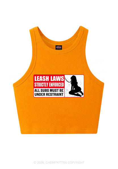Leash Laws Strictly Enforced Y2K Crop Tank Top Cherrykitten