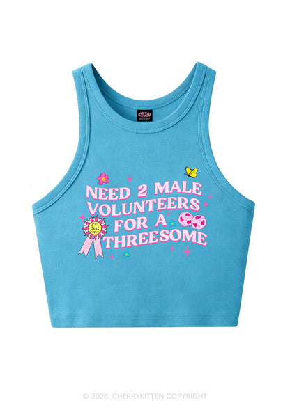 Two Male Volunteers For Threesome Y2K Crop Tank Top Cherrykitten