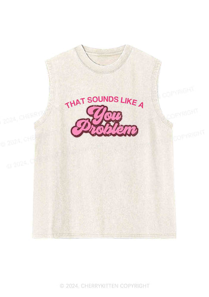 You Problem Y2K Washed Tank Cherrykitten