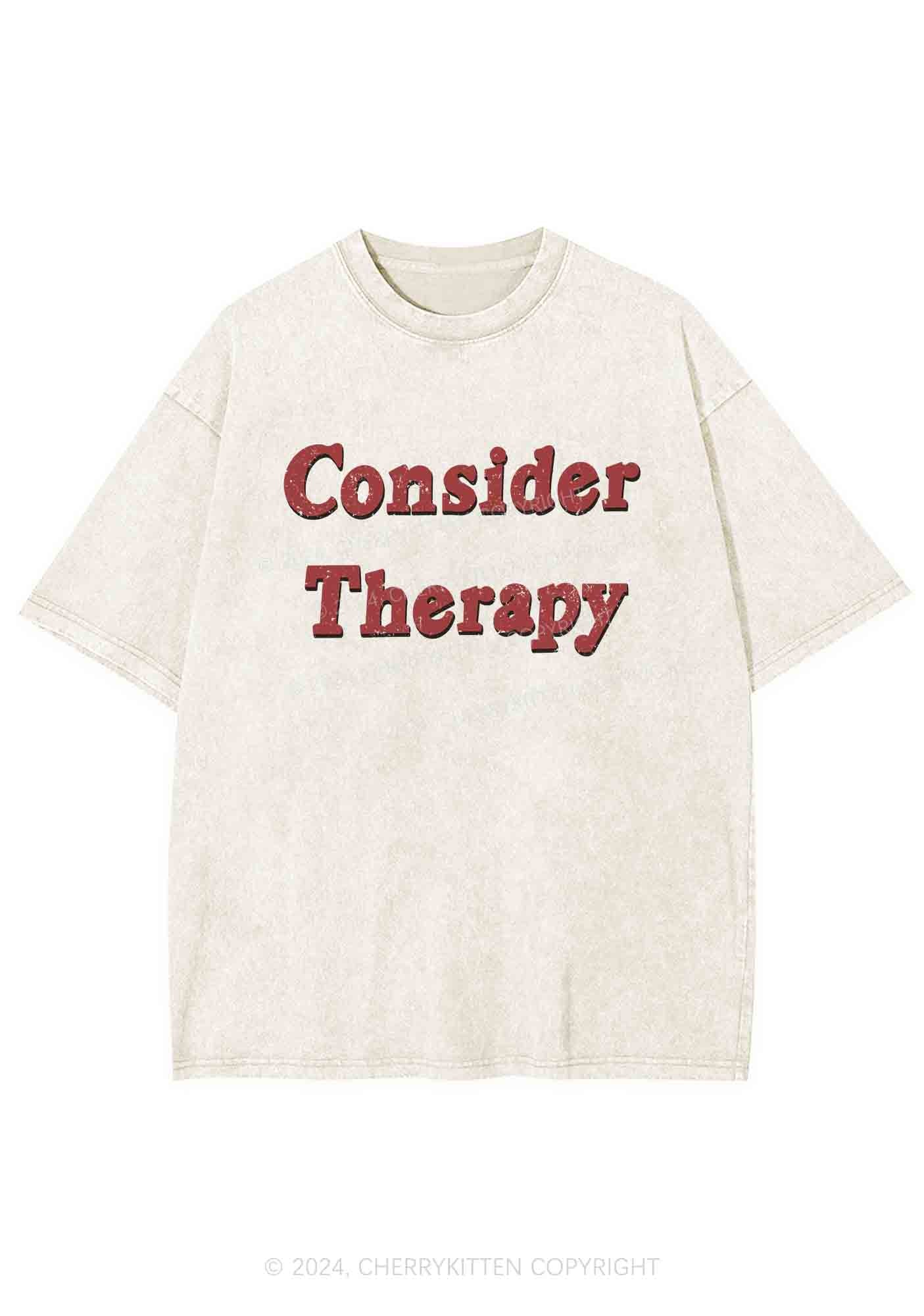 Consider Therapy Y2K Washed Tee Cherrykitten
