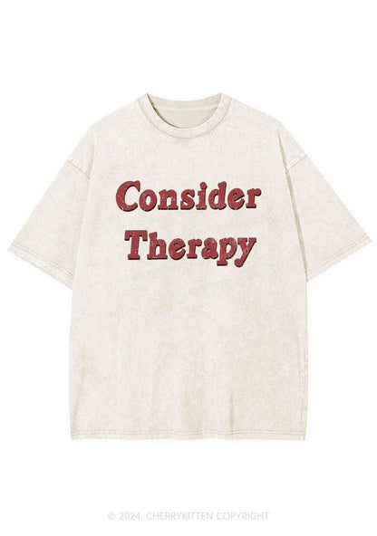 Consider Therapy Y2K Washed Tee Cherrykitten