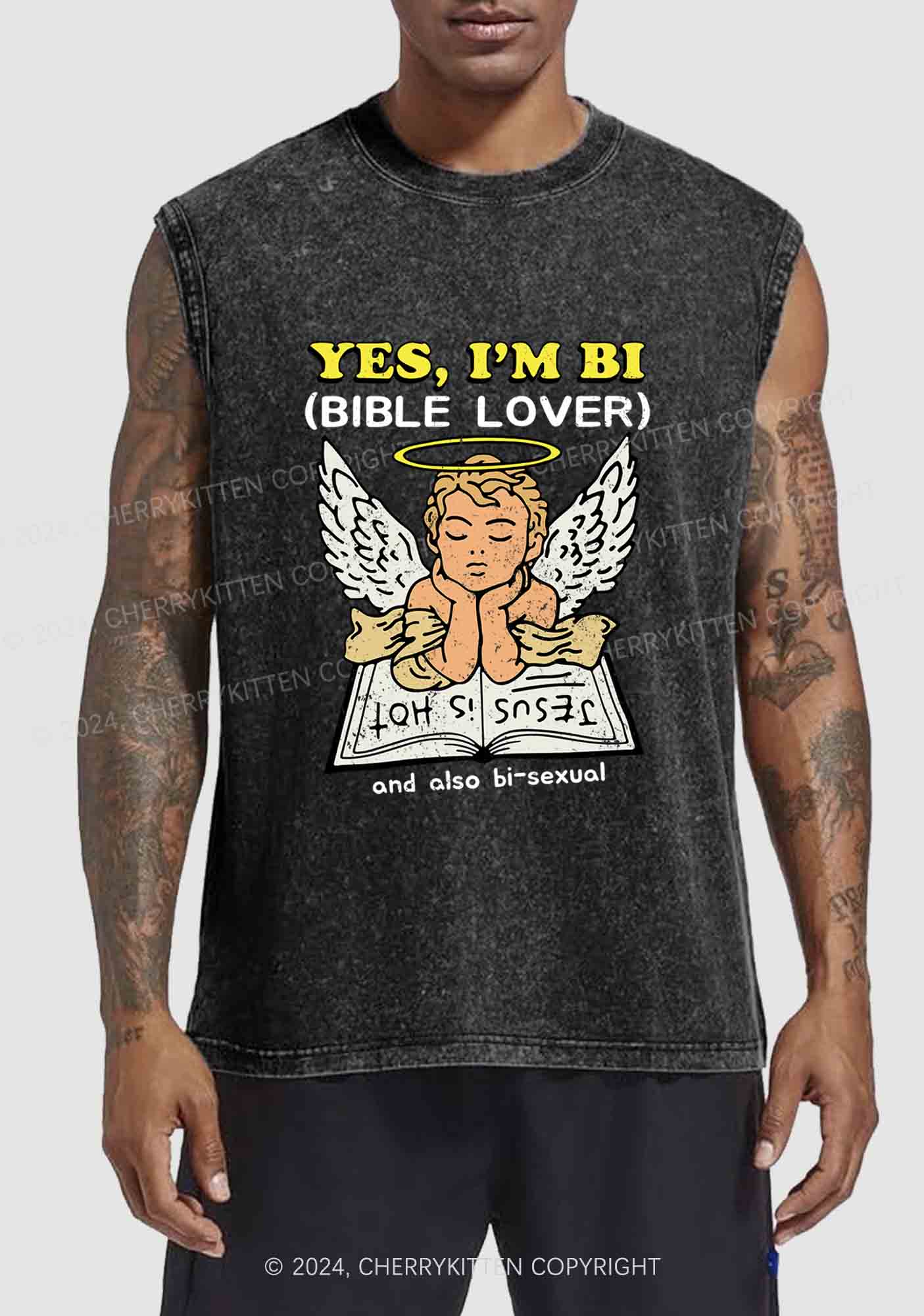 Bible Lover Y2K Washed Tank Cherrykitten
