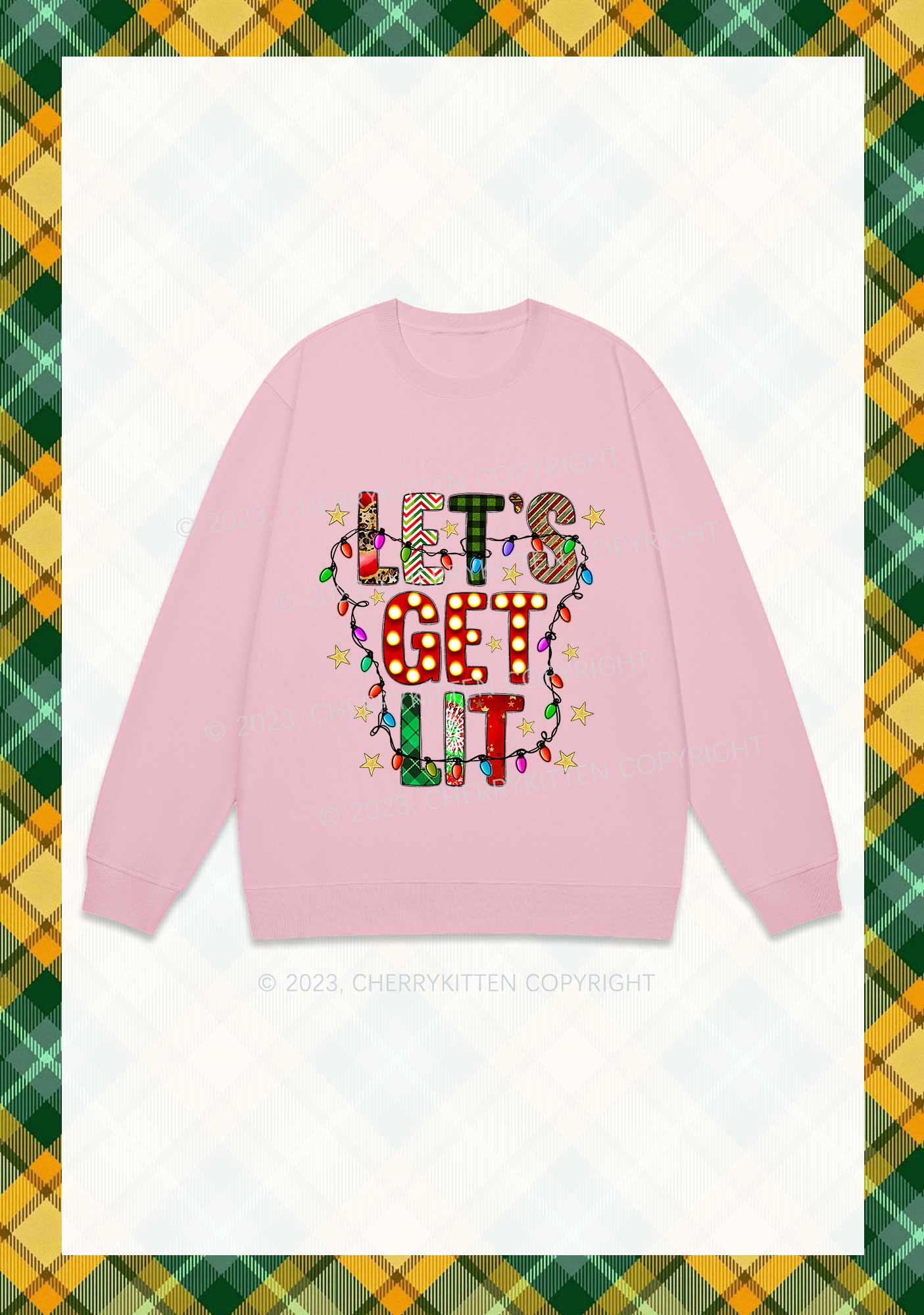 Let's Get Lit Christmas Y2K Sweatshirt Cherrykitten