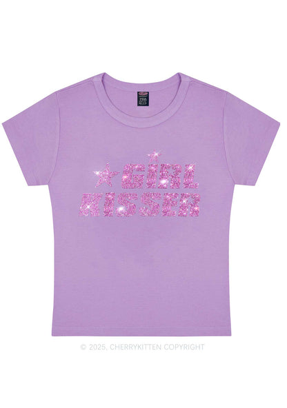 Rhinestone Girl kisser Pride Y2K Baby Tee Cherrykitten