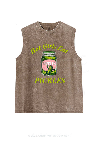 Hot Girls Eat Pickles Y2K Washed Muscle Tank Cherrykitten