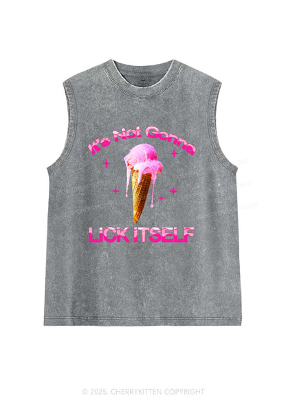 Ice Cream Lick Itself Y2K Washed Muscle Tank Cherrykitten