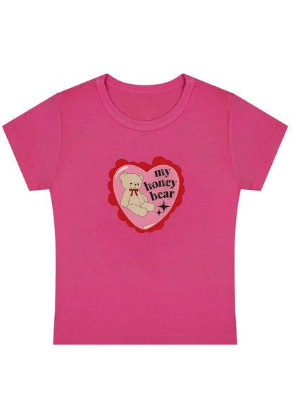 Curvy My Honey Bear Red Heart Baby Tee