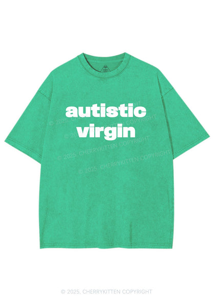 Autistic Virgin Y2K Shirts Washed Tee Cherrykitten