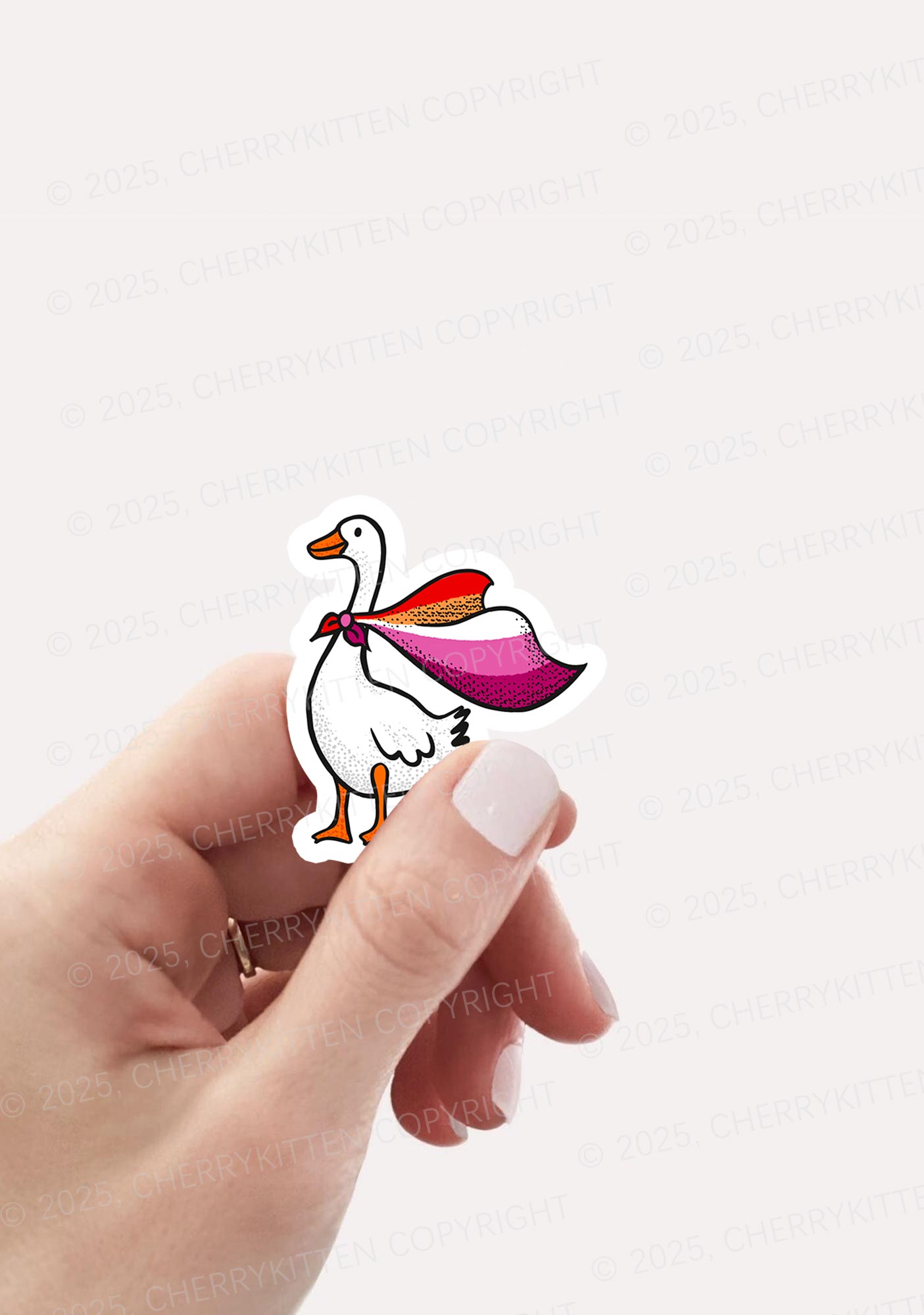 Lesbian Goose Pride 1Pc Y2K Sticker Cherrykitten