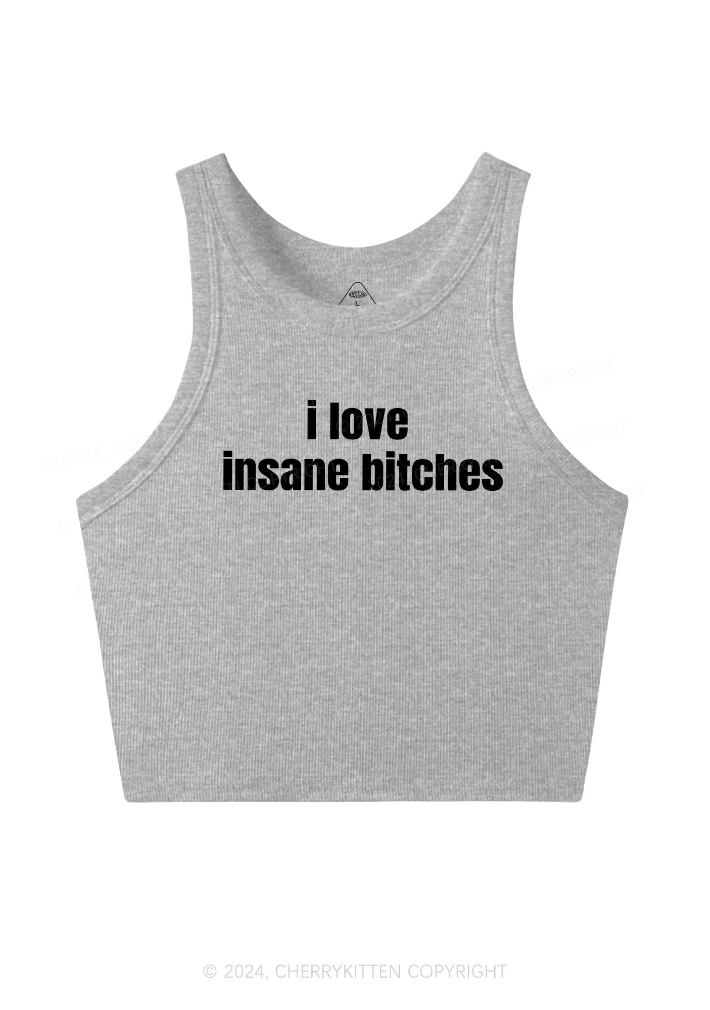 I Love Insane Bxxches Y2K Valentine's Day Crop Tank Top Cherrykitten