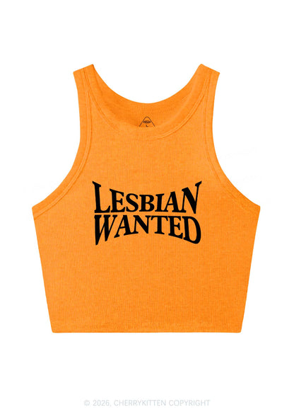 Lesbian Wanted Pride Y2K Crop Tank Top Cherrykitten