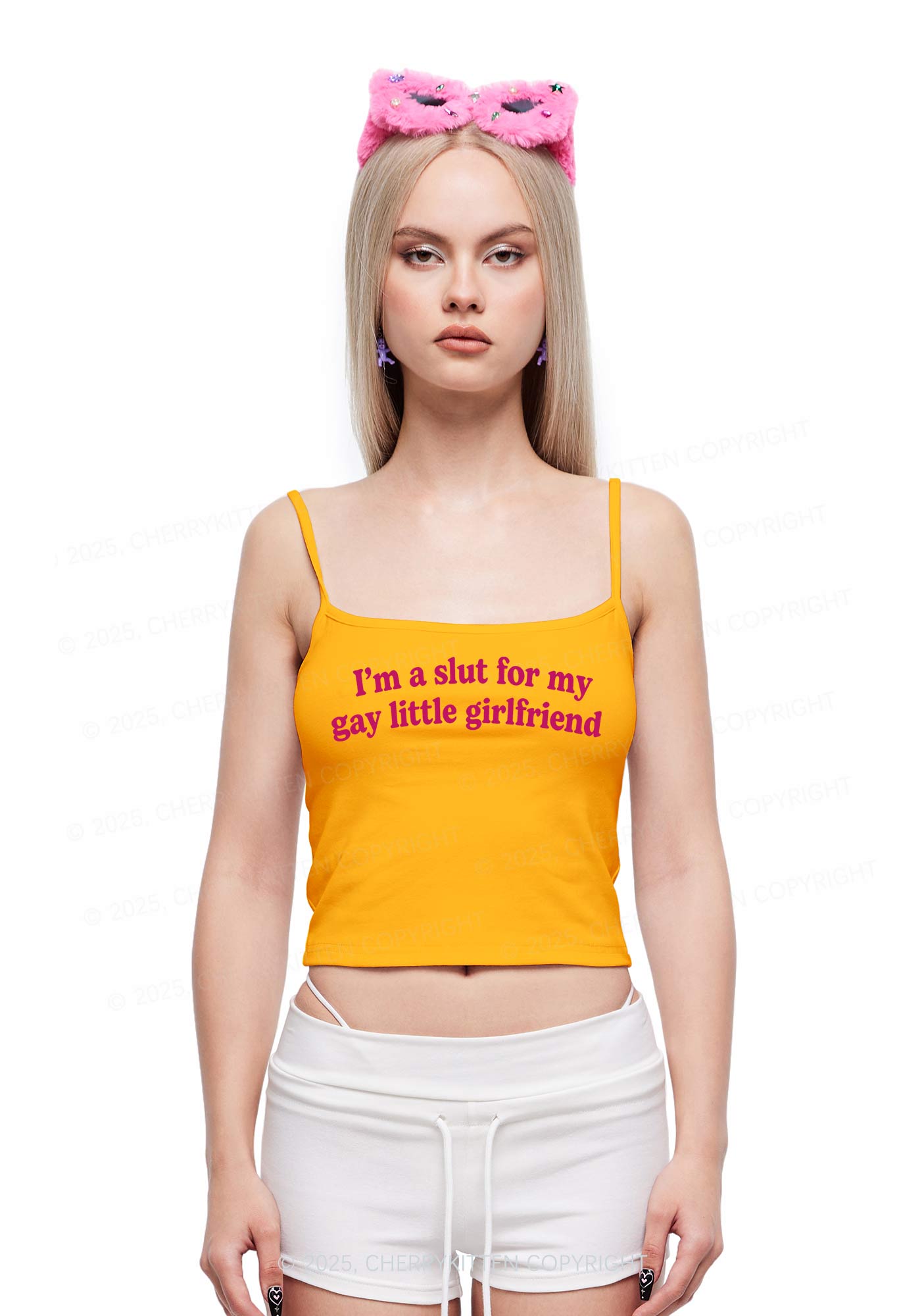 Slxt For My Gay GF Valentine's Day Y2K Spaghetti Strap Cami Cherrykitten