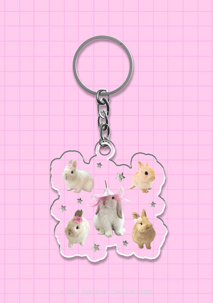 Lovely Rabbits 1Pc Y2K Keychain Cherrykitten