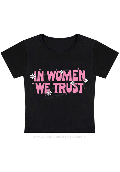 Curvy In Women We Trust White Daisy Baby Tee Cherrykitten