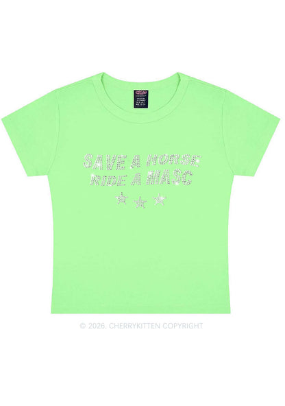 Rhinestone Ride A Masc Pride Y2K Baby Tee Cherrykitten