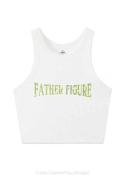 Rhinestone Father Figure Y2K Crop Tank Top Cherrykitten