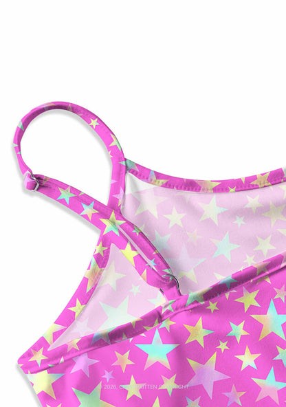 Hot Pink Alpha Male Pride Y2K Print Cami Crop Top Cherrykitten