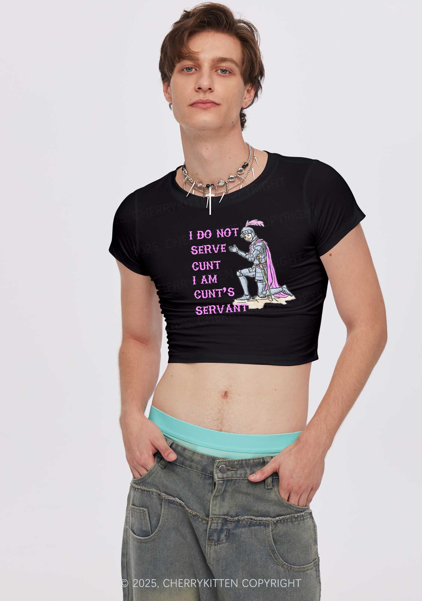 I Am Cxxt Servant Y2K Baby Tee Cherrykitten