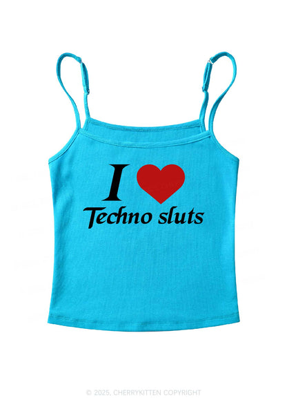 I Love Techno Slxts Y2K Spaghetti Strap Cami Cherrykitten