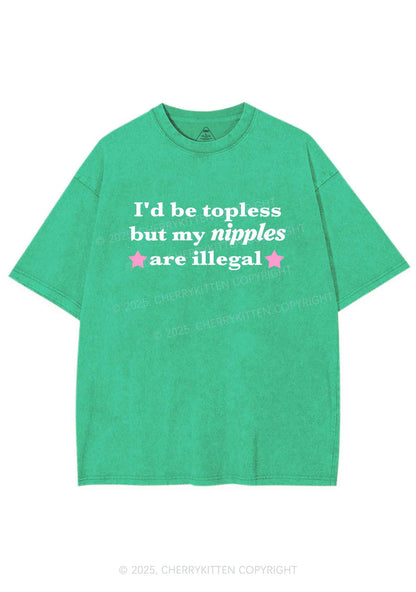 Nixxles Are Illegal Y2K Shirts Washed Tee Cherrykitten